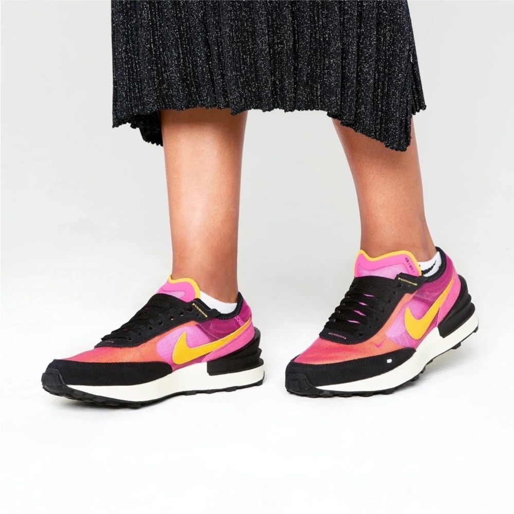 Nike Waffle One Active Fuchsia Women's Vibrant Pink and Yellow Sneakers